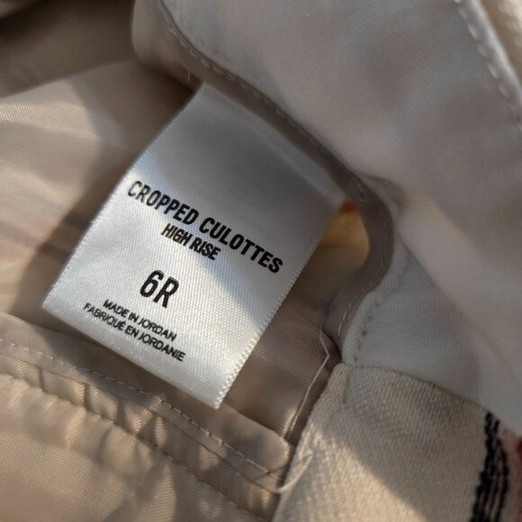 Express Women's Size 6R Ivory With Stripes High Rise Cropped Culottes - Picture 9 of 11